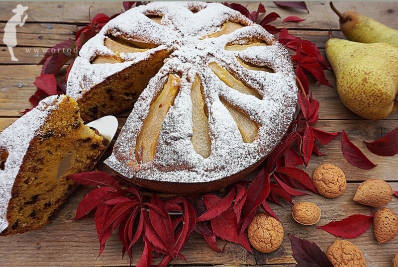 torta pere amaretti cioccolato